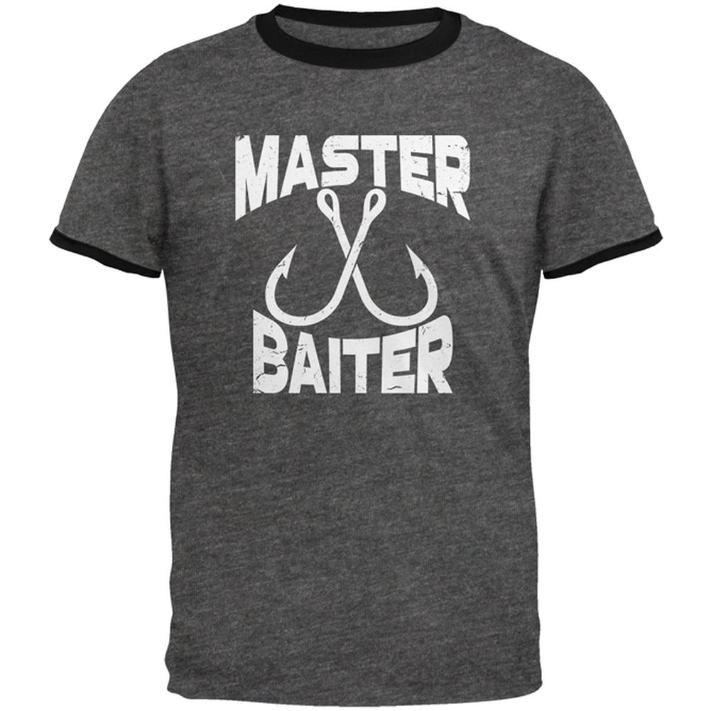 Master Baiter Mens Ringer T Shirt Men's T-Shirts Old Glory 2XL Dark Heather-Black 