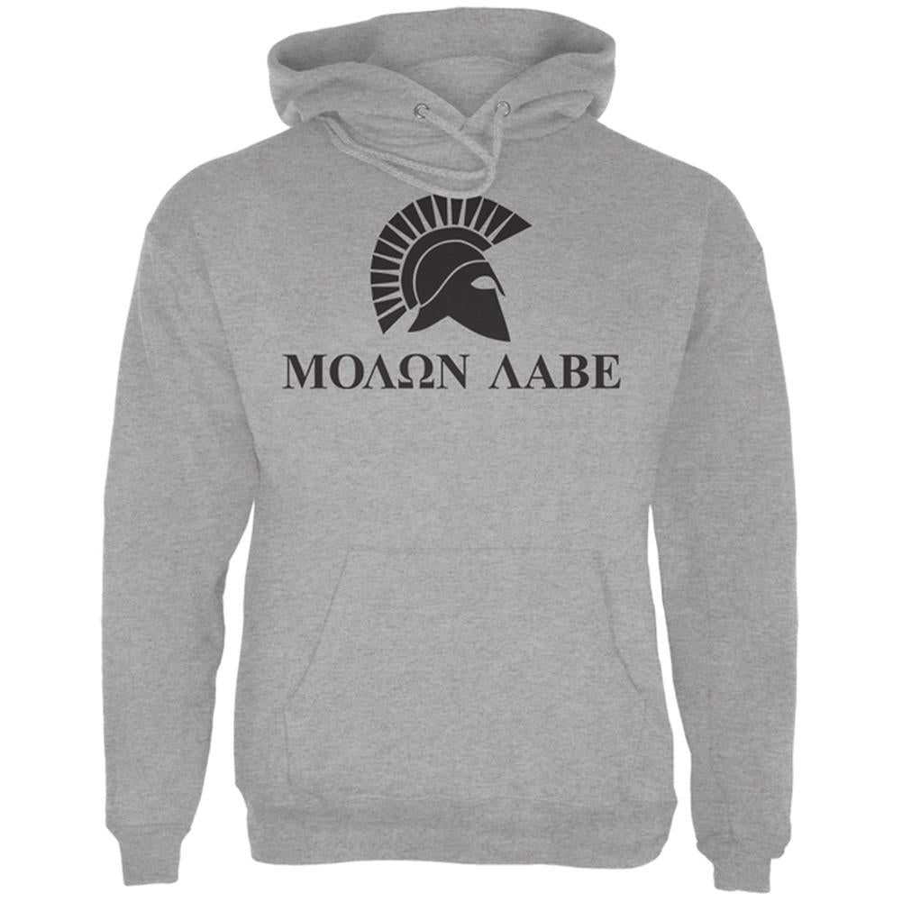 Molon Labe Helmet Mens Hoodie Men's Hoodies Old Glory 2XL Charcoal Heather 