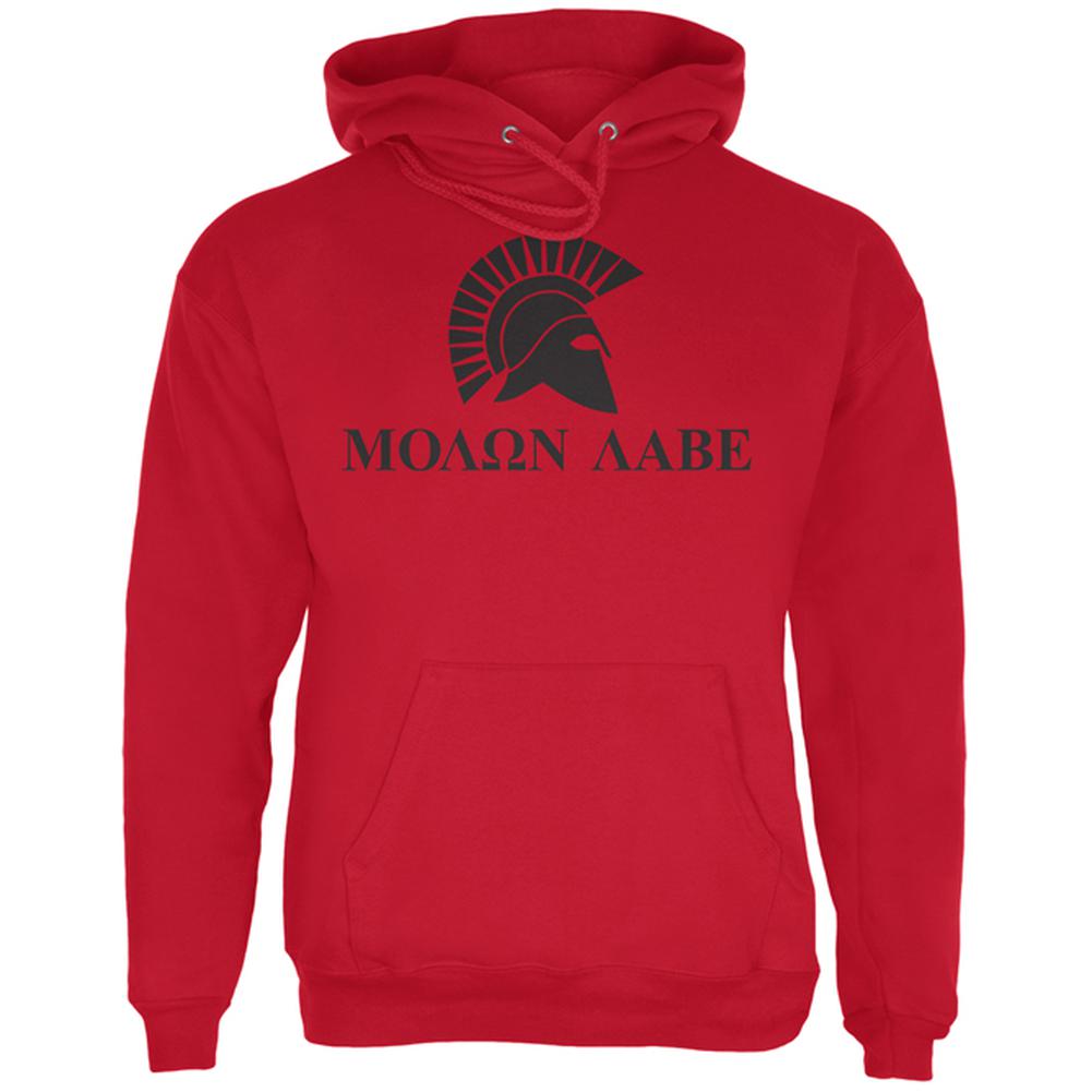 Molon Labe Helmet Mens Hoodie Men's Hoodies Old Glory 2XL Red 