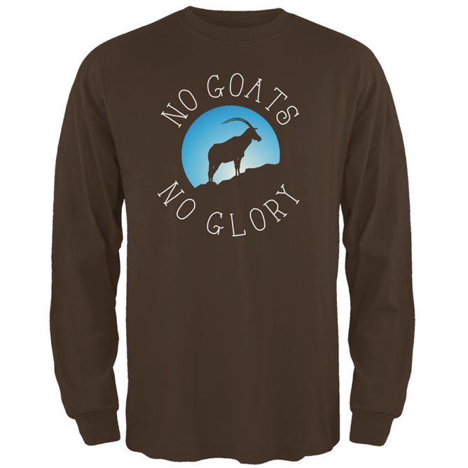 No Guts Goats No Glory Mens Long Sleeve T Shirt Men's Long Sleeves Old Glory 2XL Brown 