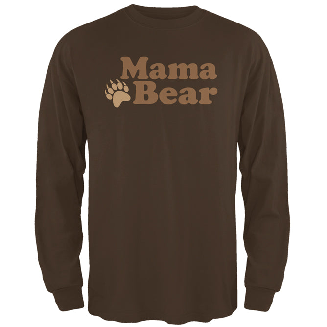 Mothers Day Mama Bear Mens Long Sleeve T Shirt Men's Long Sleeves global 2XL Brown 