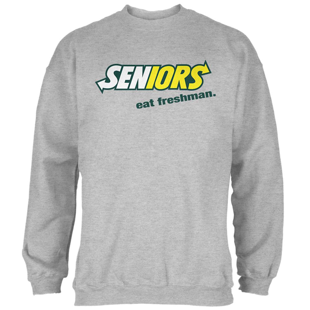 Back To School Seniors Eat Freshman Parody Mens Sweatshirt Men's Sweatshirts Old Glory 2XL Heather 