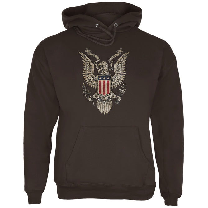 4th July Born Free Vintage American Bald Eagle Mens Hoodie Men's Hoodies 4th of July 2XL Brown 