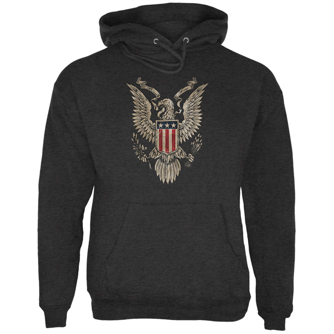 4th July Born Free Vintage American Bald Eagle Mens Hoodie Men's Hoodies 4th of July 2XL Charcoal Heather 