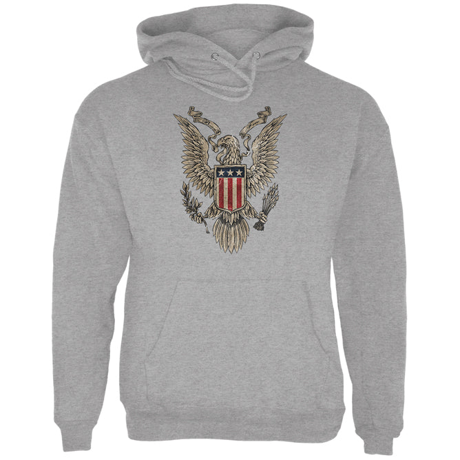 4th July Born Free Vintage American Bald Eagle Mens Hoodie Men's Hoodies 4th of July 2XL Sport Grey 