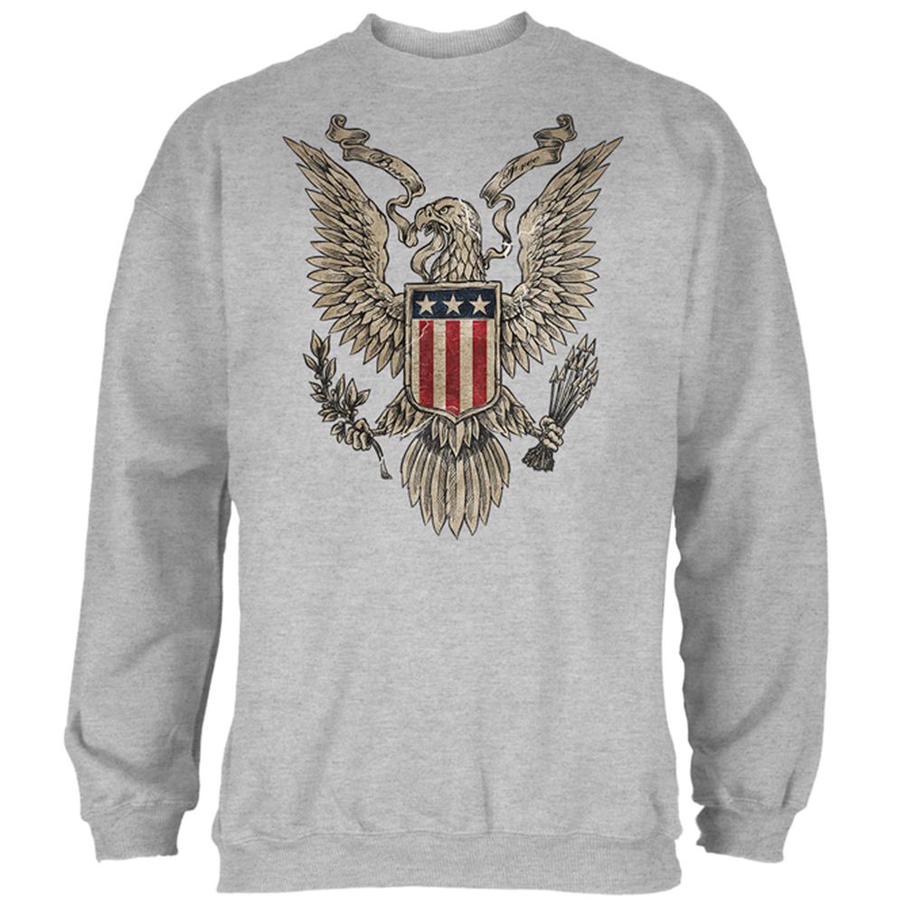 4th July Born Free Vintage American Bald Eagle Mens Sweatshirt Men's Sweatshirts 4th of July 2XL Heather 