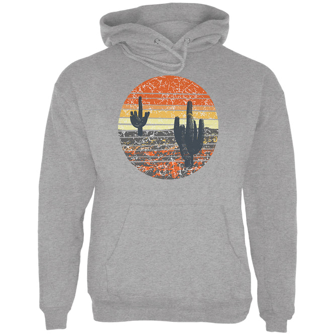 Vintage Cactus Sunset Mens Hoodie Men's Hoodies Old Glory LG Sport Grey 