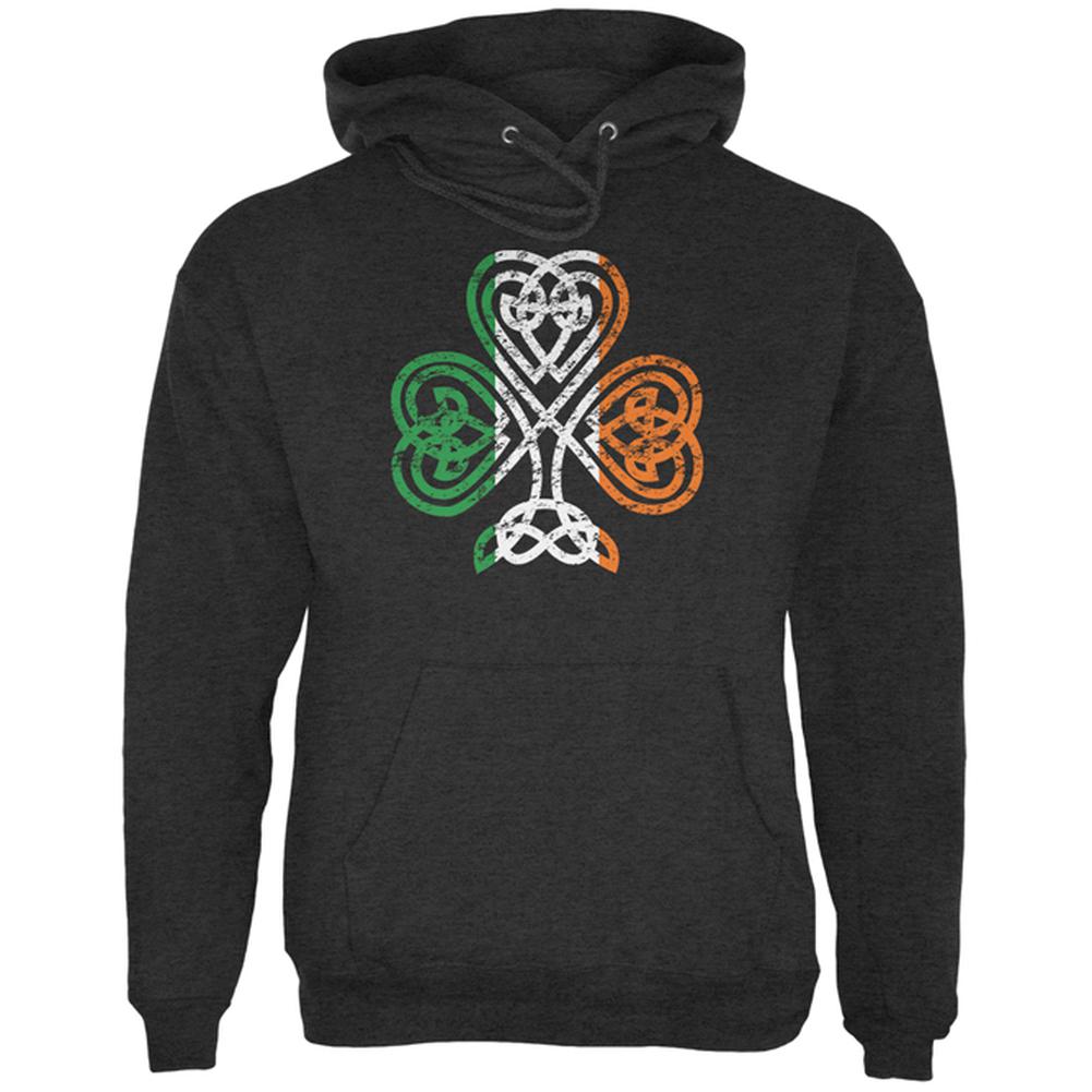 St. Patricks Day Shamrock Knot Mens Hoodie Men's Hoodies Old Glory 2XL Charcoal Heather 