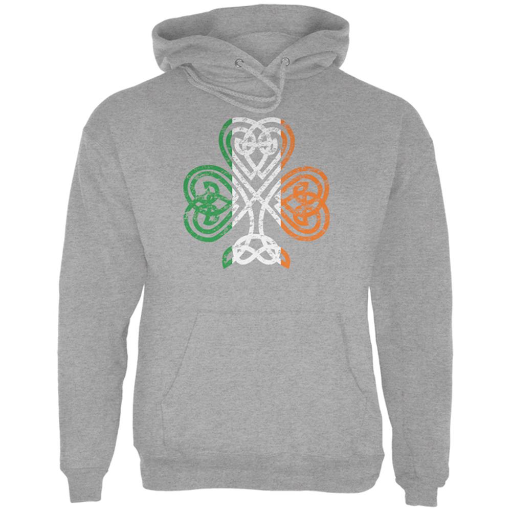 St. Patricks Day Shamrock Knot Mens Hoodie Men's Hoodies Old Glory 2XL Storm Grey 