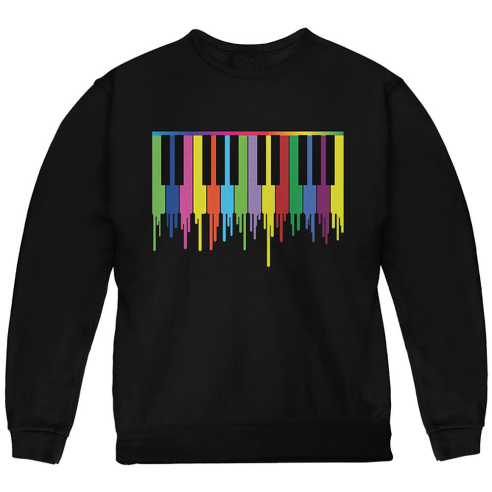 Piano Keys Youth Sweatshirt Youth Sweatshirts Old Glory LG Black 