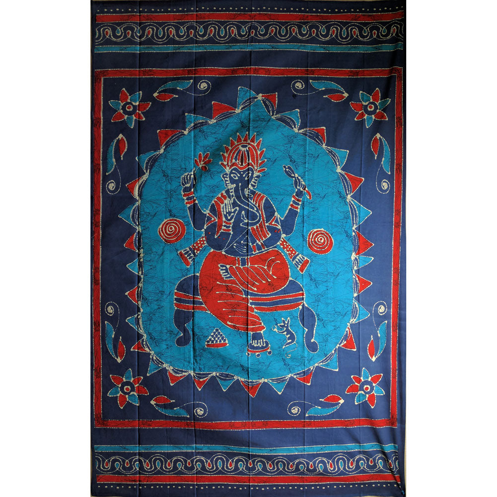 Ganesha Blue Single Tapestry Tapestries Hinduism   