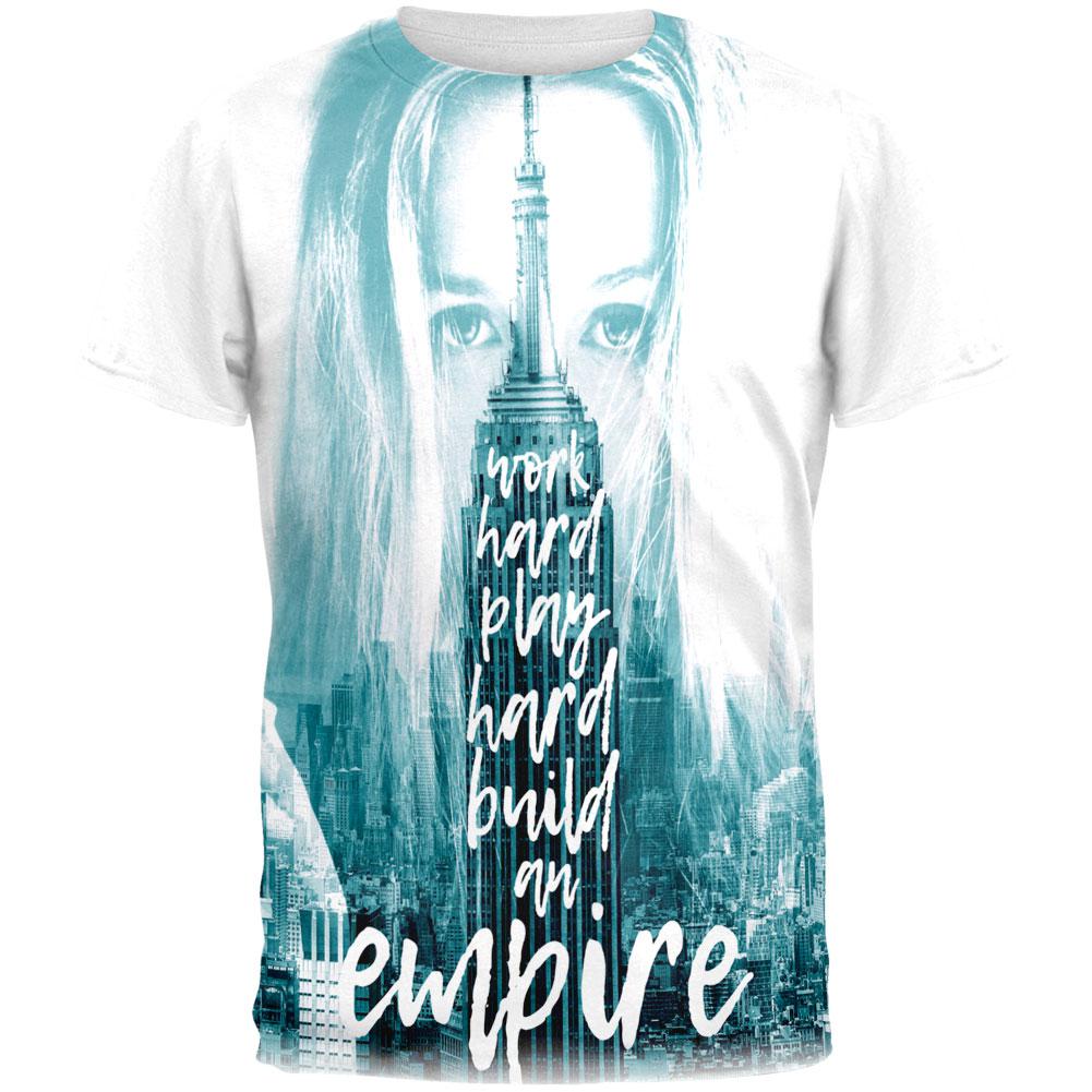 City Skyline Girl Build an Empire All Over Mens T Shirt Men's T-Shirts Old Glory 2XL Multi 