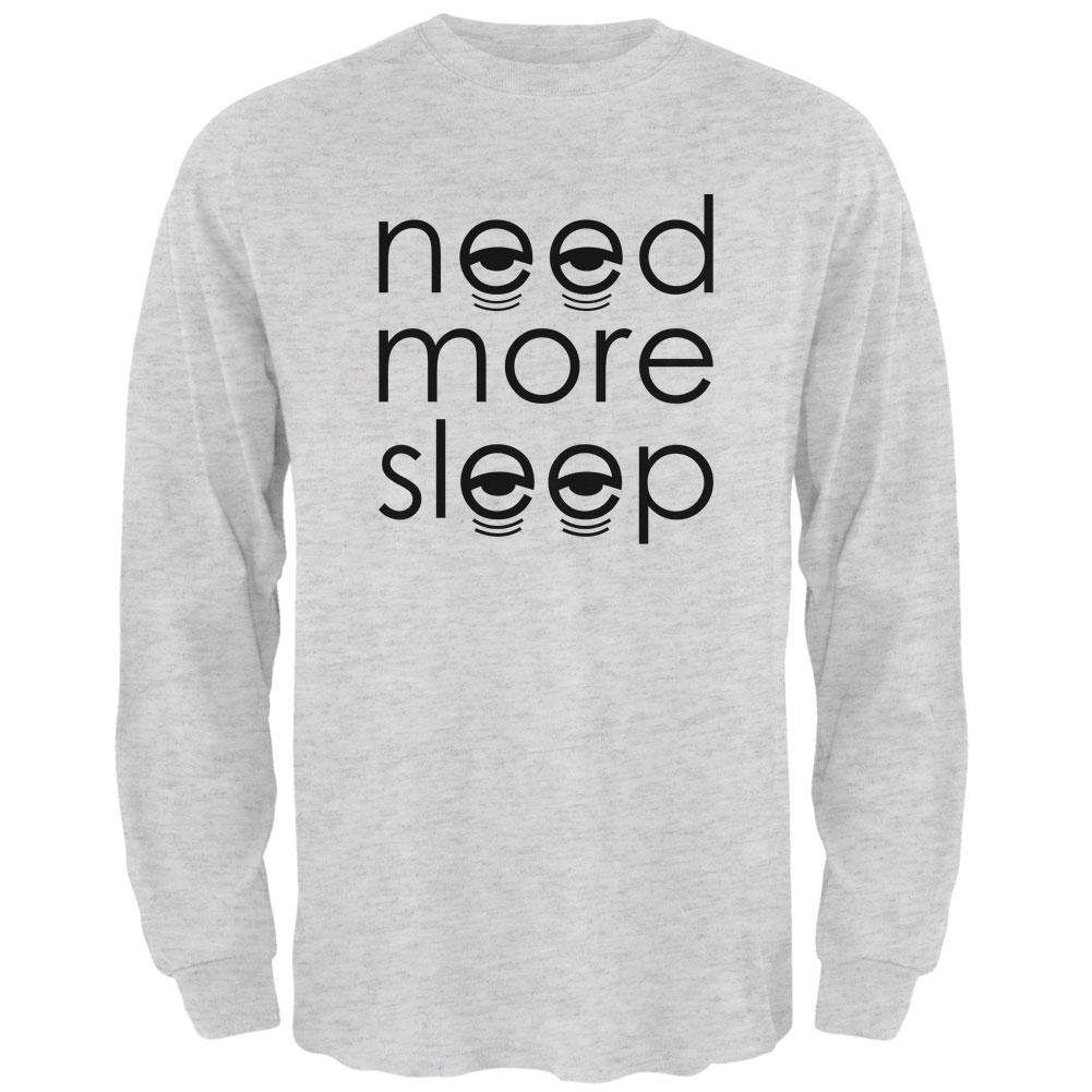 Need More Sleep Mens Long Sleeve T Shirt Men's Long Sleeves Old Glory 2XL Light Heather Grey 