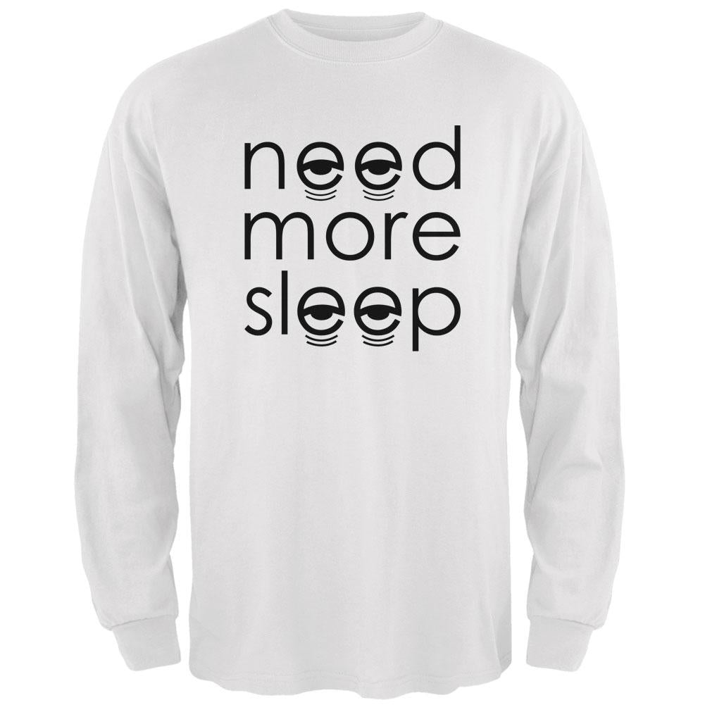 Need More Sleep Mens Long Sleeve T Shirt Men's Long Sleeves Old Glory 2XL White 