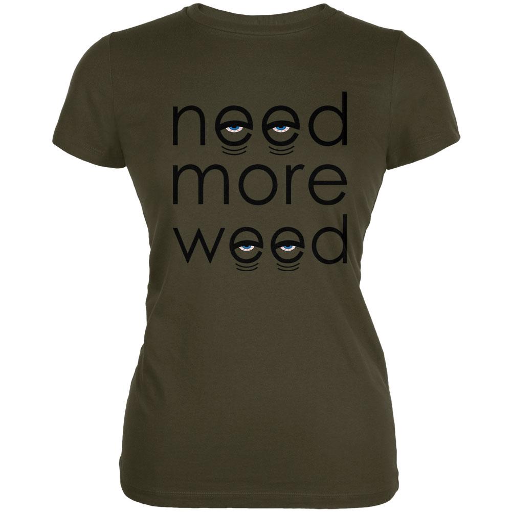 Need More Marijuana Juniors Soft T Shirt Juniors T-Shirts Old Glory 2XL Deep Heather 