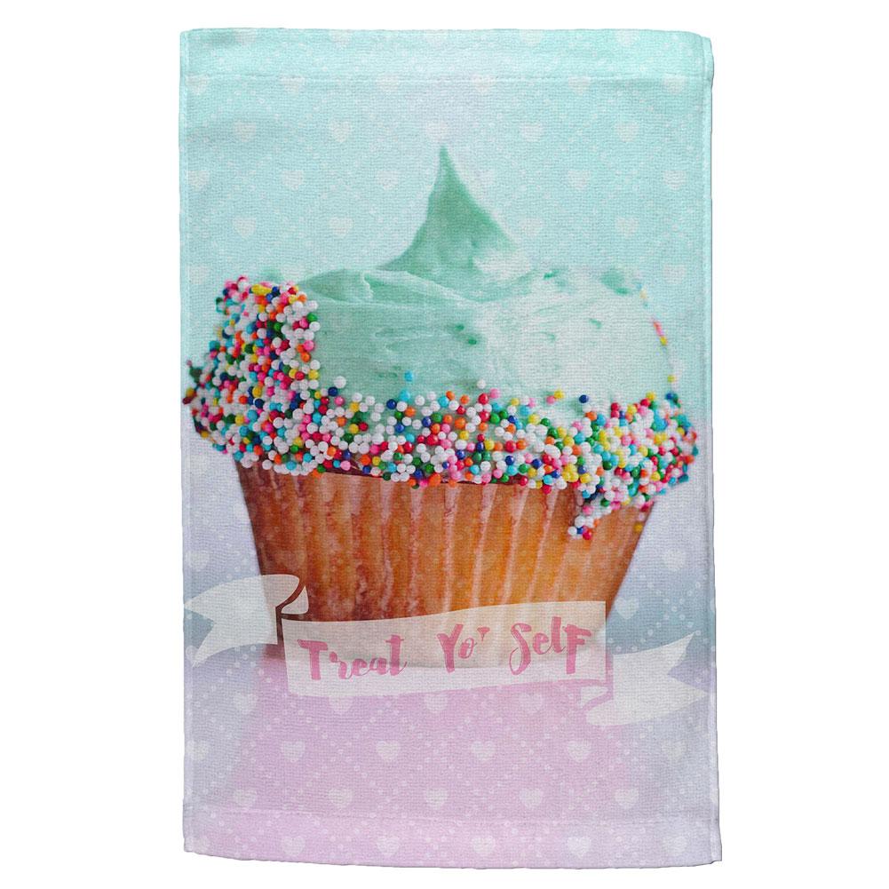 Treat Yo Self Cupcakes All Over Hand Towel Hand Towel Old Glory OS Multi 