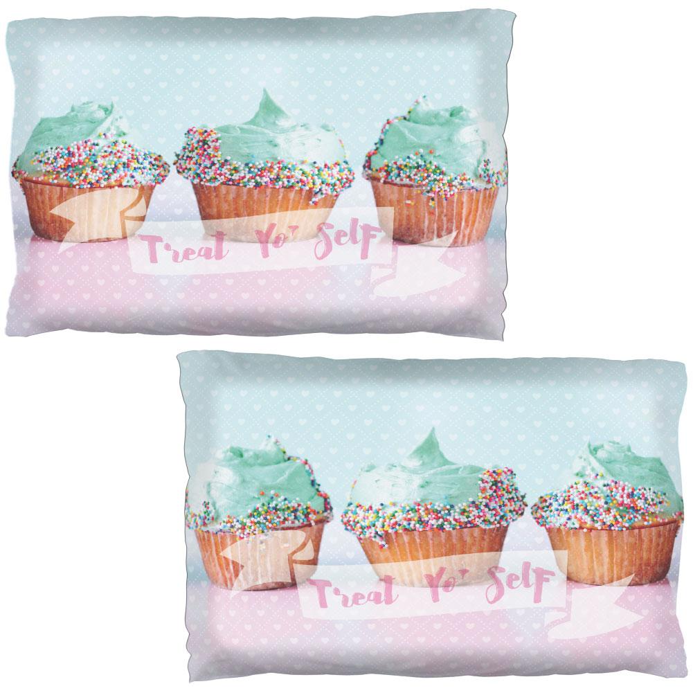 Treat Yo Self Cupcakes Pillow Case Set of 2 Pillowcases Old Glory OS Multi 