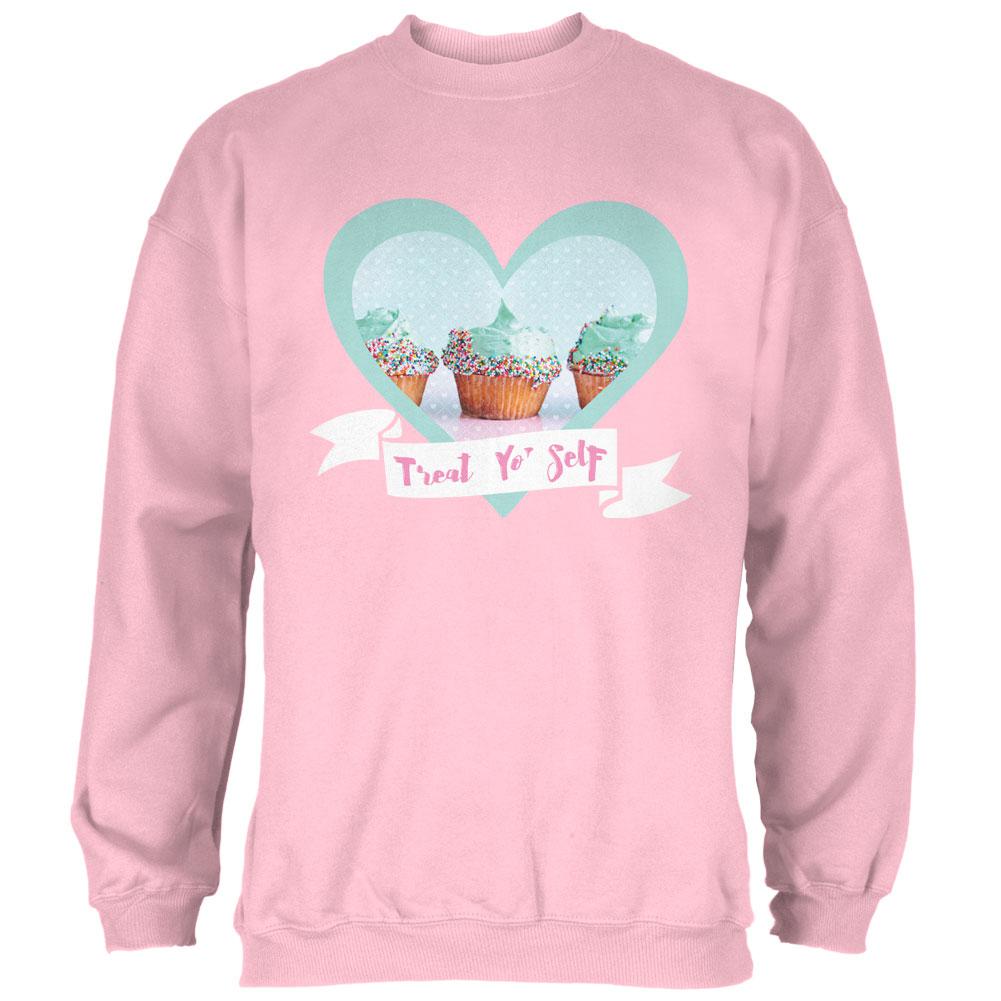 Treat Yo Self Cupcakes Mens Sweatshirt Men's Sweatshirts Old Glory 2XL Light Pink 