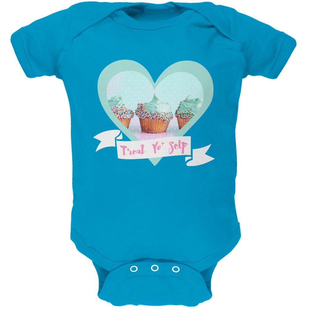 Treat Yo Self Cupcakes Soft Baby One Piece Baby One Piece Old Glory 0-3M Turquoise 