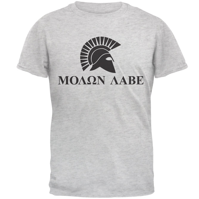 Molon Labe Helmet Mens T Shirt Men's T-Shirts Old Glory 2XL Light Heather Grey 