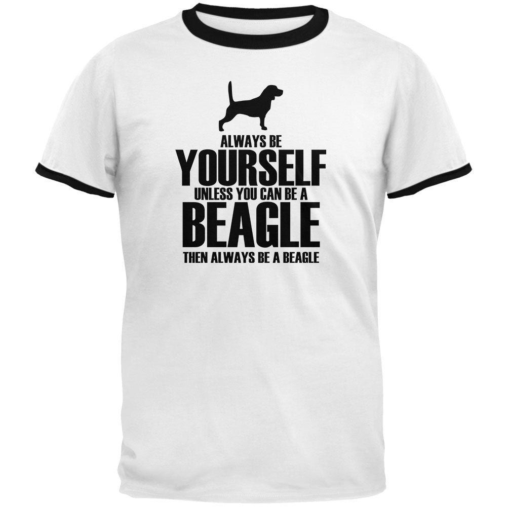 Always Be Yourself Beagle Mens Ringer T Shirt Men's T-Shirts global 2XL White-Black 