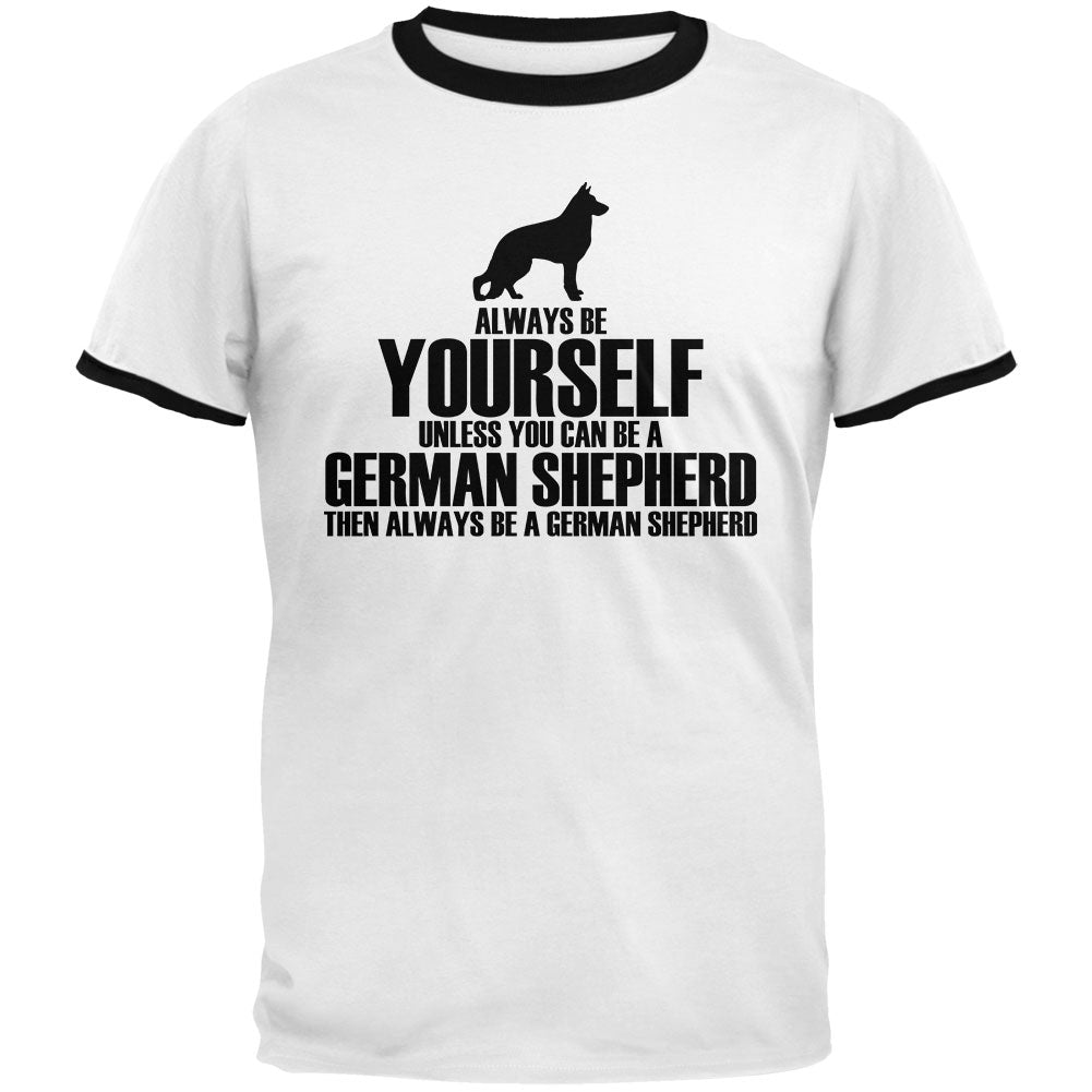 Always Be Yourself German Shepherd Mens Ringer T Shirt Men's T-Shirts Old Glory 2XL White-Black 