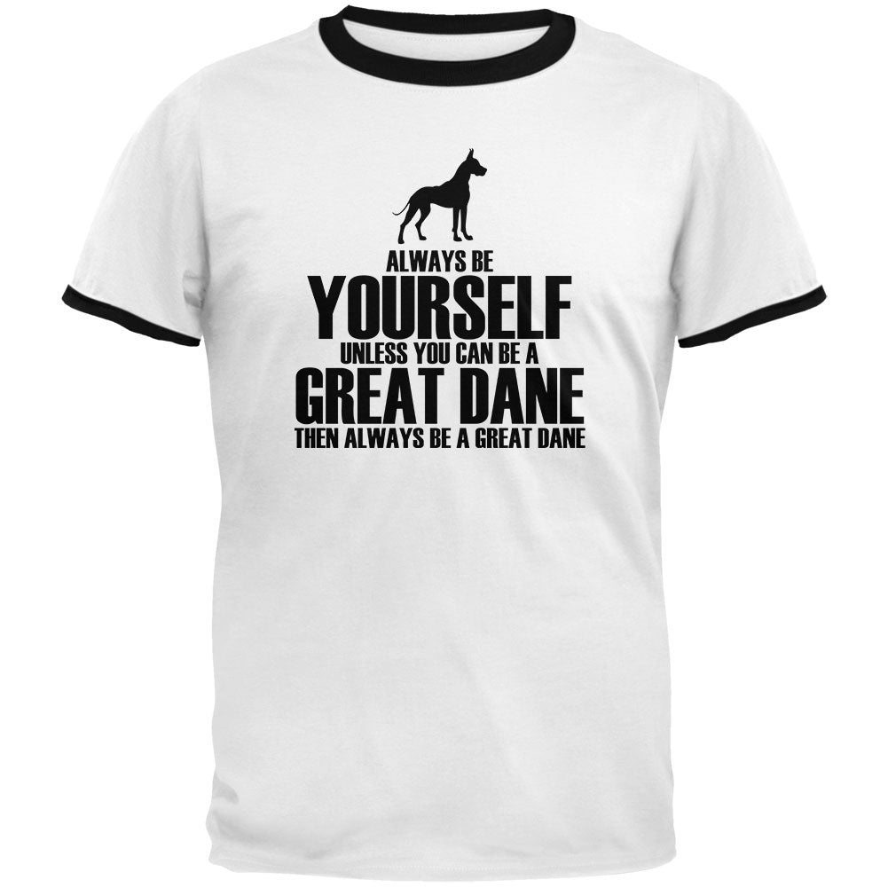 Always Be Yourself Great Dane Mens Ringer T Shirt Men's T-Shirts Old Glory 2XL White-Black 