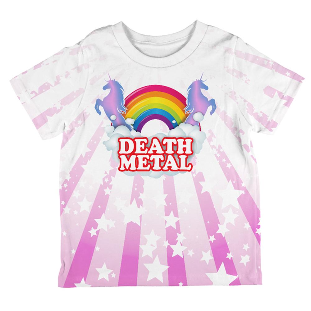 Death Metal Rainbow Unicorns All Over Toddler T Shirt Toddler T-Shirts Old Glory 2T Multi 