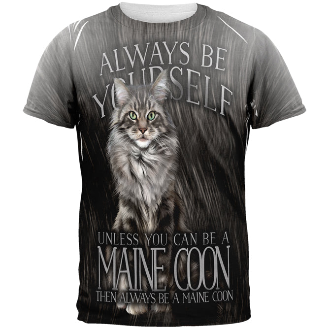 Always Be Yourself Unless Maine Coon Cat All Over Mens T Shirt Men's T-Shirts Old Glory 2XL Multi 