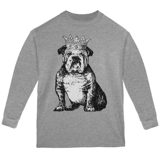 Bulldog Crown Youth Long Sleeve T Shirt Youth Long Sleeves Old Glory YLG Grey 