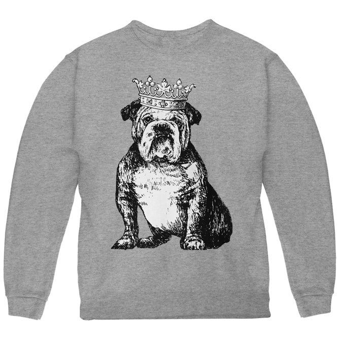 Bulldog Crown Youth Sweatshirt Youth Sweatshirts Old Glory YLG Grey 