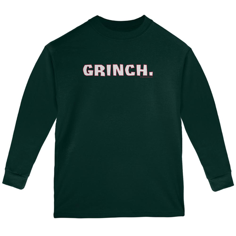 Christmas Grinch Youth Long Sleeve T Shirt Youth Long Sleeves Old Glory LG Forest Green 