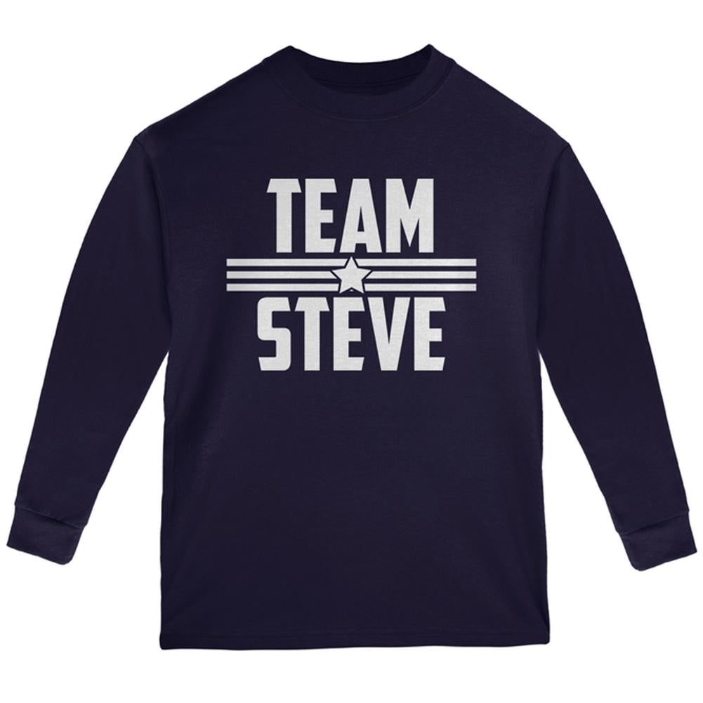 Civil War Team Steve Youth Long Sleeve T Shirt Youth Long Sleeves Old Glory LG Navy 