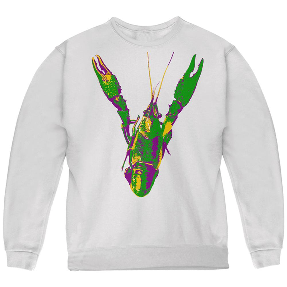 Mardi Gras Crawfish Youth Sweatshirt Youth Sweatshirts Old Glory LG White 