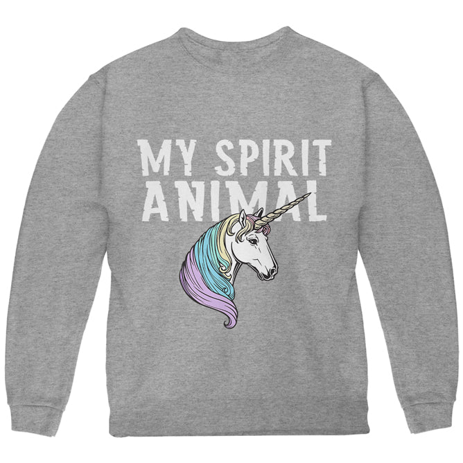 My Spirit Animal Unicorn Youth Sweatshirt Youth Sweatshirts Old Glory YLG Storm Grey 