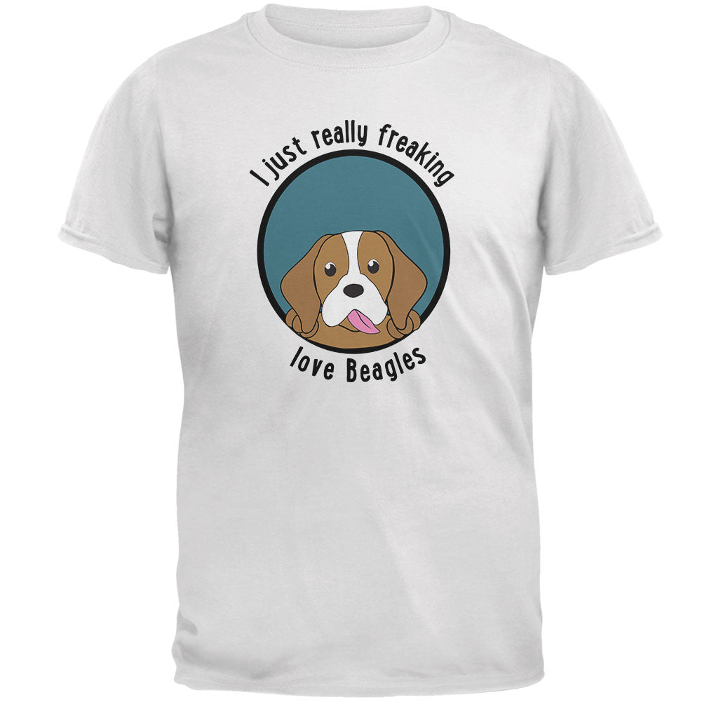 I Just Love Beagles Dog Mens Soft T Shirt Men's T-Shirts global LG White 