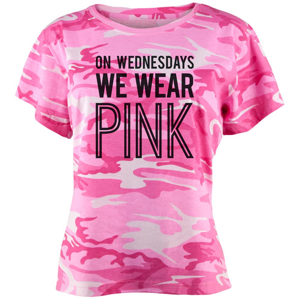 On Wednesdays We Wear Pink Juniors T Shirt Juniors T-Shirts Old Glory LG Pink 