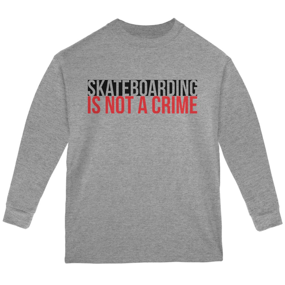 Skateboarding Is Not A Crime Youth Long Sleeve T Shirt Youth Long Sleeves Old Glory LG Storm Grey 