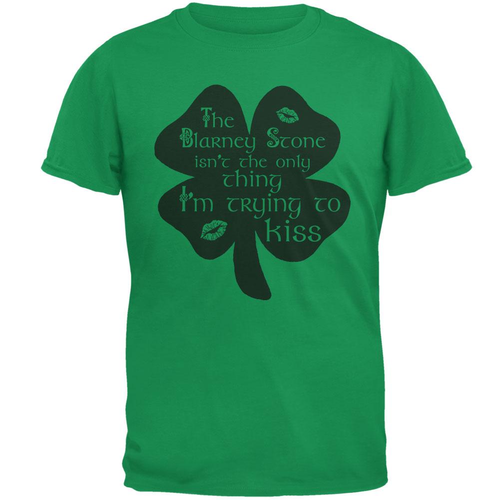 St. Patrick's Day Blarney Stone Not Only Kiss Irish Funny Mens T Shirt Men's T-Shirts Old Glory 2XL Irish Green 