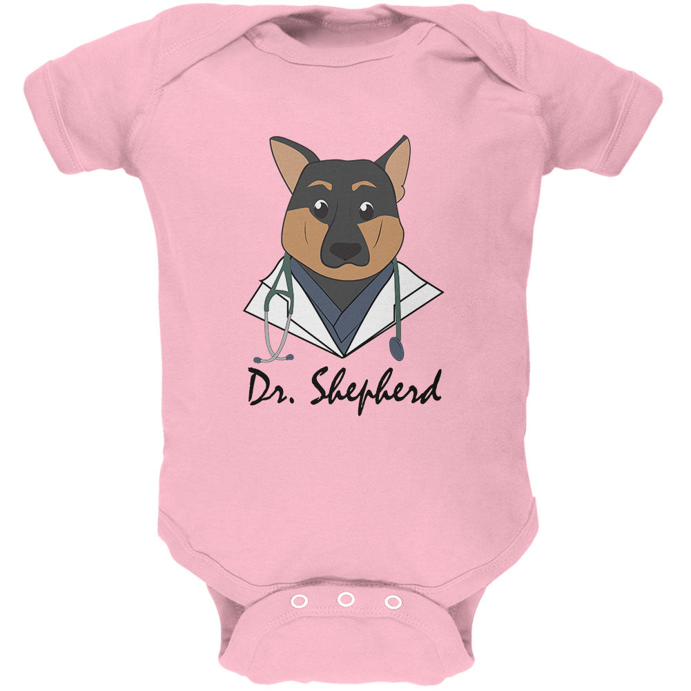 Doctor Shepherd German Dog Funny Cute Soft Baby One Piece Baby One Piece Old Glory 0-3M Light Pink 