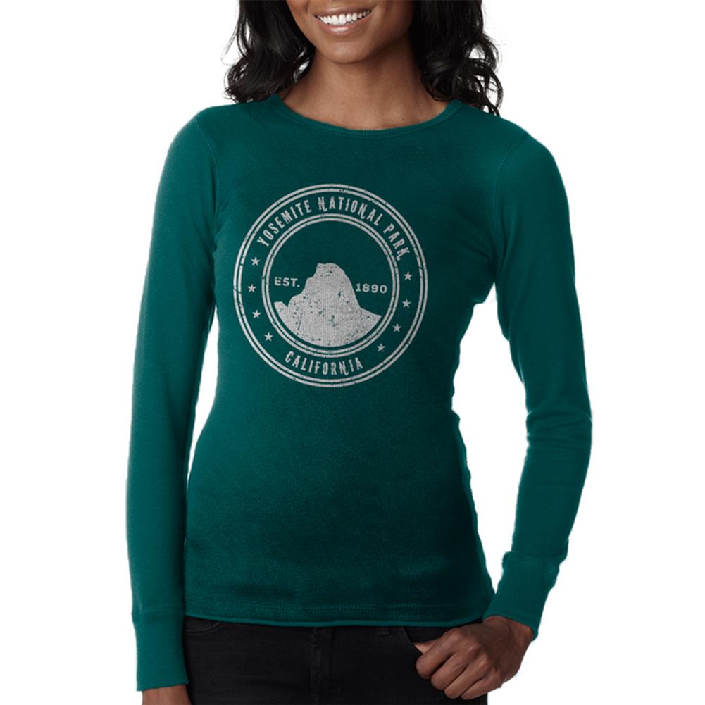 Yosemite National Park Juniors Long Sleeve Thermal Juniors Thermals Old Glory LG Teal 