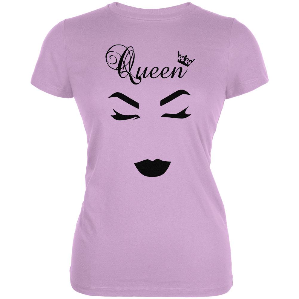 Makeup Queen Minimalist Art Juniors Soft T Shirt Juniors T-Shirts Old Glory LG Lilac 