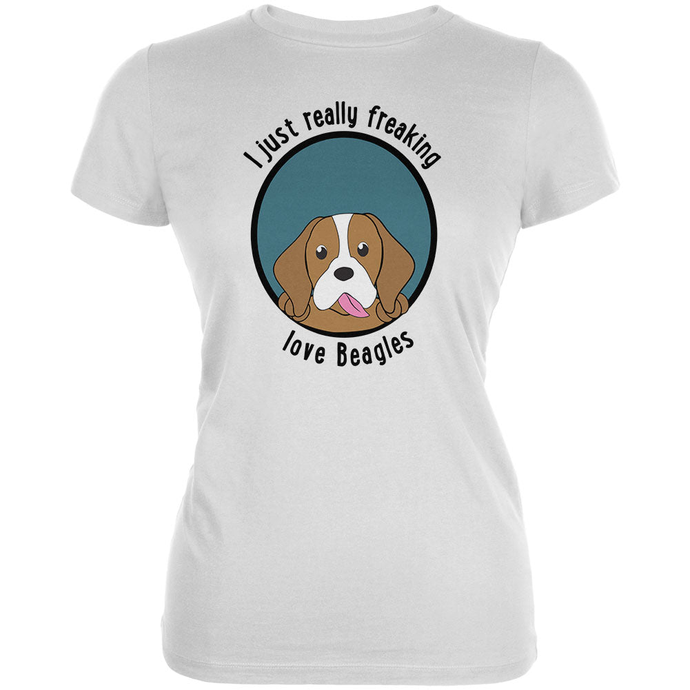 I Just Love Beagles Juniors Soft T Shirt Junior's T-Shirts global 2XL White 