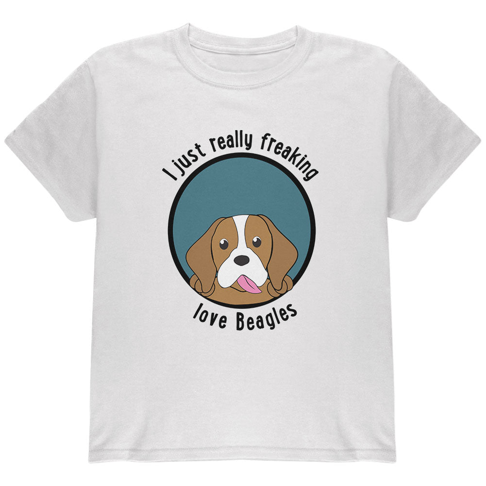 I Just Love Beagles Youth T Shirt Youth T-Shirts global YLG White 