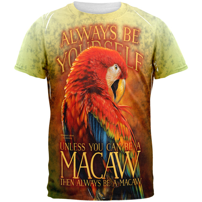 Always Be Yourself Unless Scarlet Macaw All Over Mens T Shirt Men's T-Shirts Old Glory 2XL Multi 