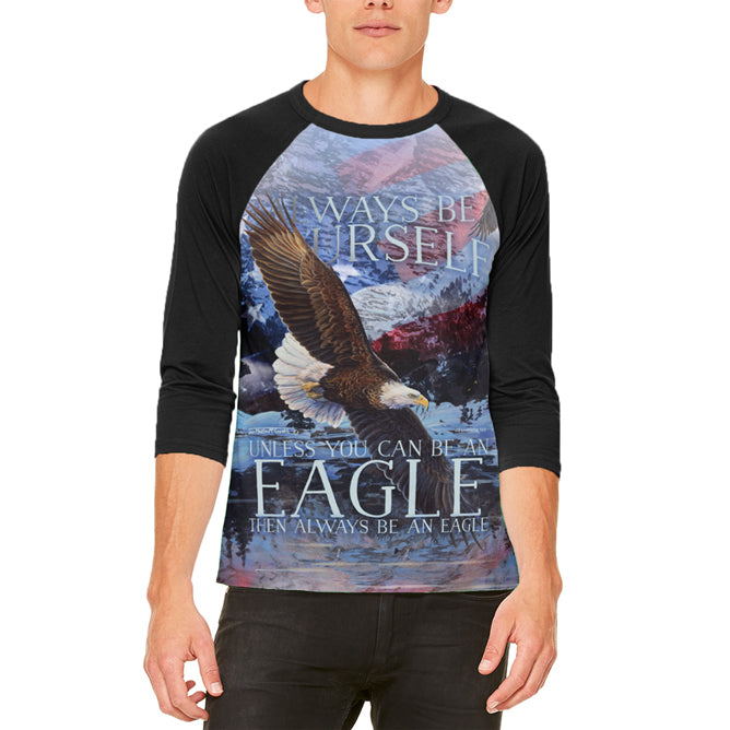 Always Be Yourself Unless American Bald Eagle Mens Raglan T Shirt Men's T-Shirts global LG White-Black 