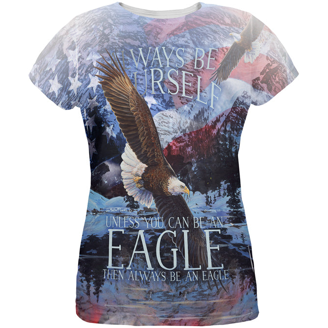 Always Be Yourself Unless American Bald Eagle All Over Womens T Shirt Women's T-Shirts global LG Multi 