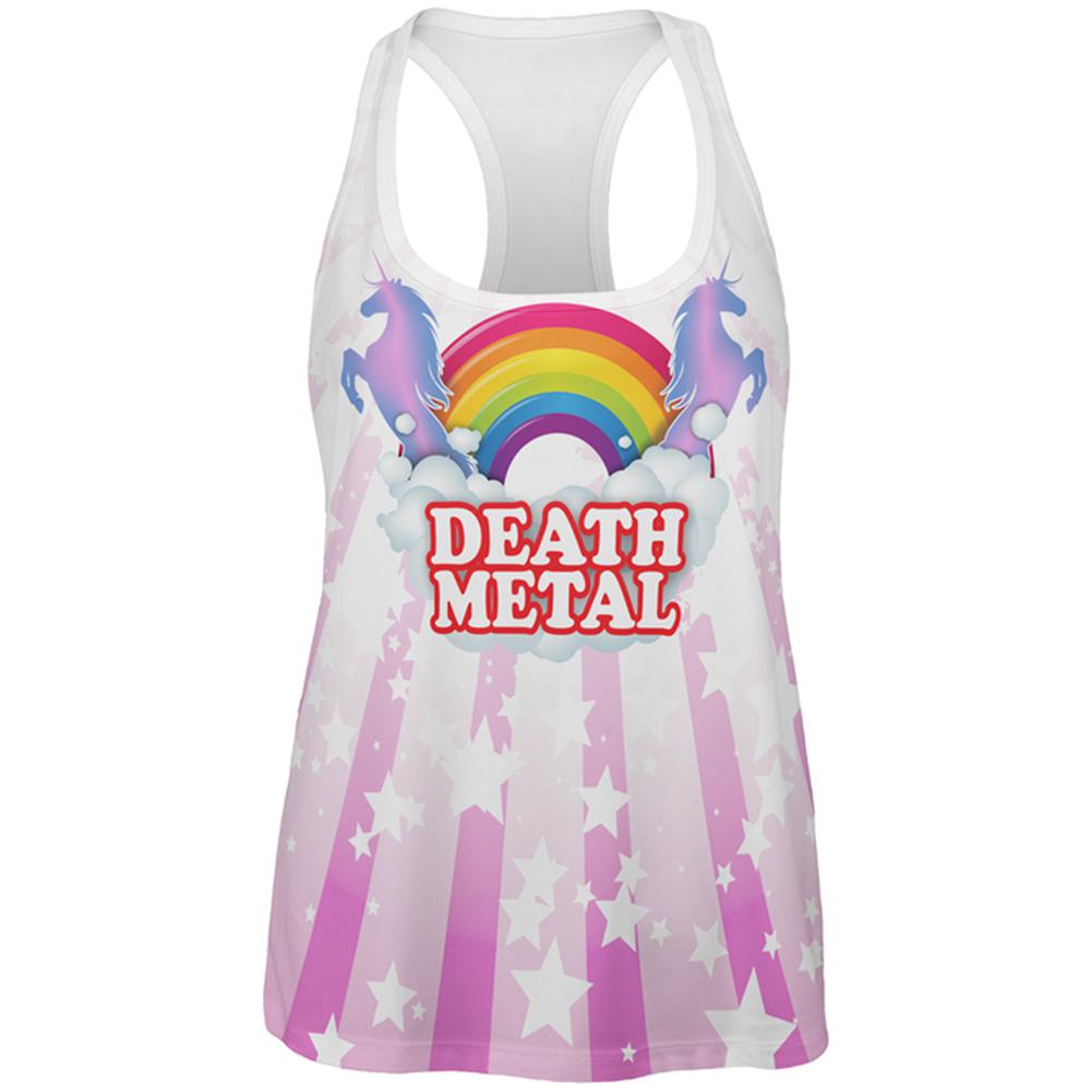 Death Metal Rainbow Unicorns All Over Womens Work Out Tank Top Women's Tank Tops Old Glory 2XL Multi 