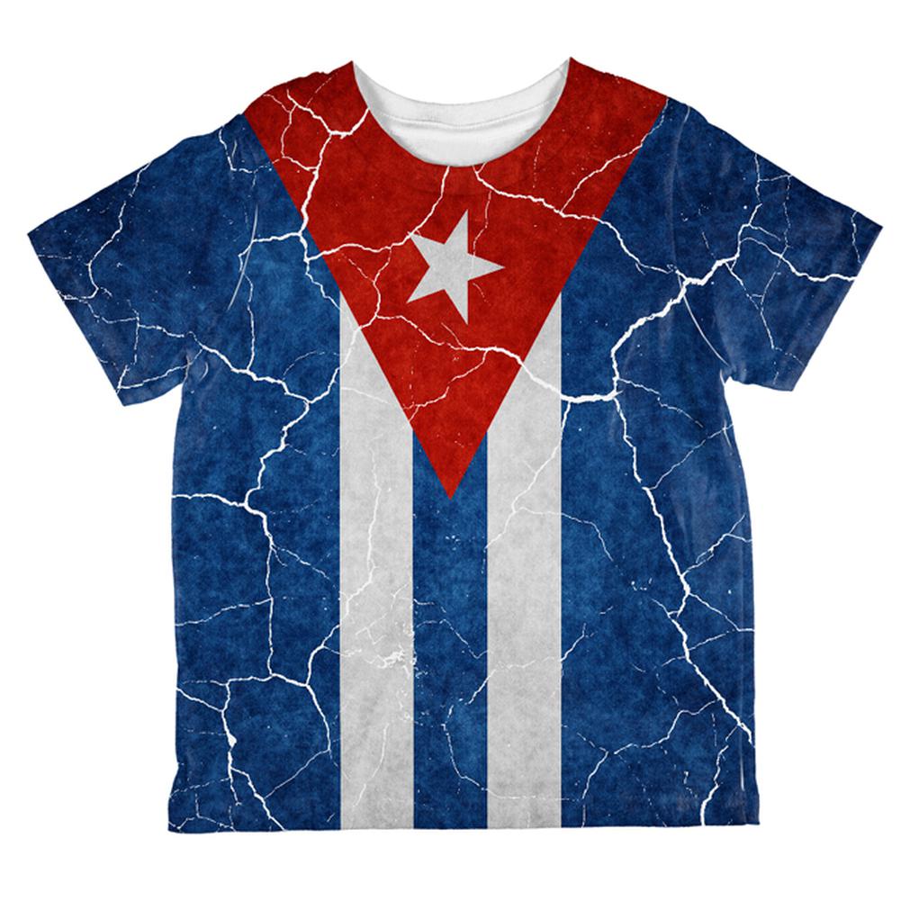 Distressed Cuban Flag All Over Toddler T Shirt Toddler T-Shirts Old Glory 2T Multi 