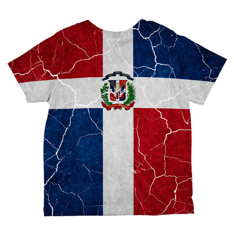 Distressed Dominican Republic Flag All Over Toddler T Shirt Toddler T-Shirts Old Glory   